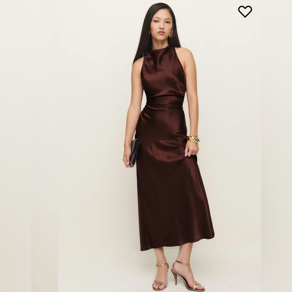 NWT Reformation Casette Burgundy Silk Dress